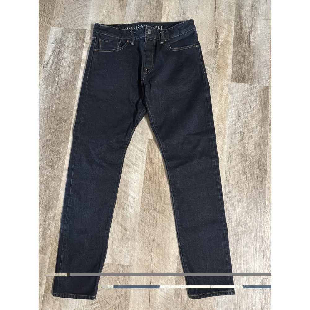 American Eagle Slim Taper Jeans Mens 32x32 Dark Wash Button Fly Denim Blue